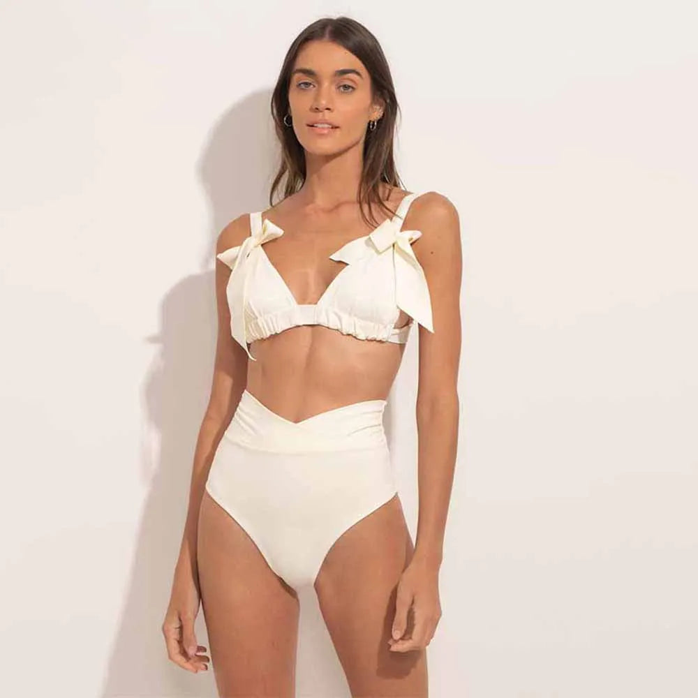 Cor sólida moda biquíni e saia maiô feminino sexy sem encosto maiô praia vestido arte impressão minimalismo elegância tankini