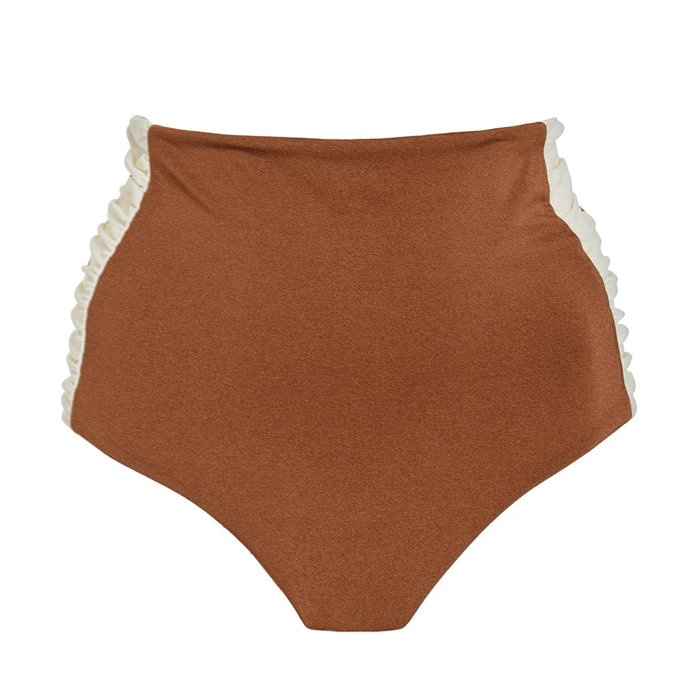 Produto Biquíni com renda para mulheres, cintura alta, maiô de duas peças, moda praia de luxo, maiô monokini, moda praia, 2024 - 1